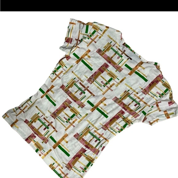 Fendi Jeans cotton blouse with a geometric pattern size M-L made in Italy EUC - Picture 10 of 10